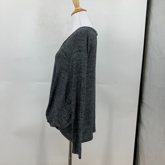 Sunday In Brooklyn Top Womens S Small Charcoal Twist Hem V Neck Anthropologie - Picture 4 of 9